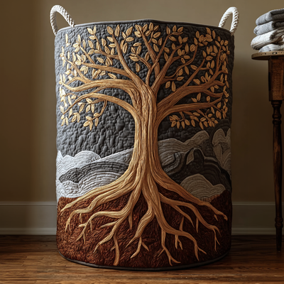 Árbol de la Vida | Cesta de Ropa Hecha a Mano