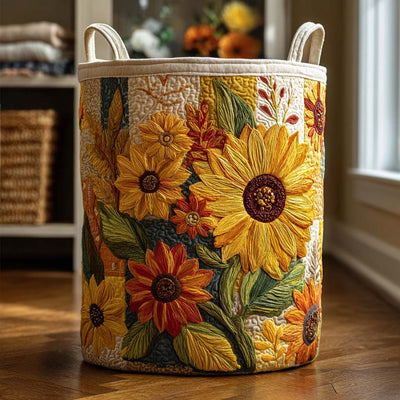 Sueño de Girasol | Cesta de Ropa Acolchada