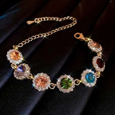 Pulsera de zirconia colorida